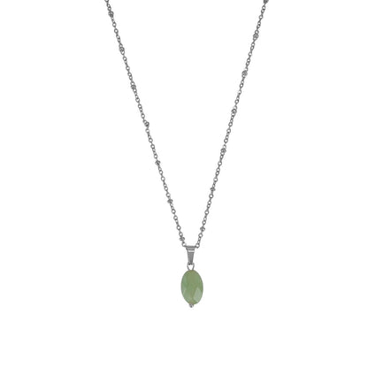 Necklace Aventurine Faceted - Silver