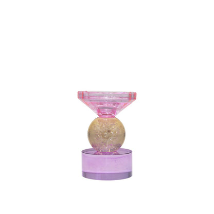 H14cm amber and purple candlestick