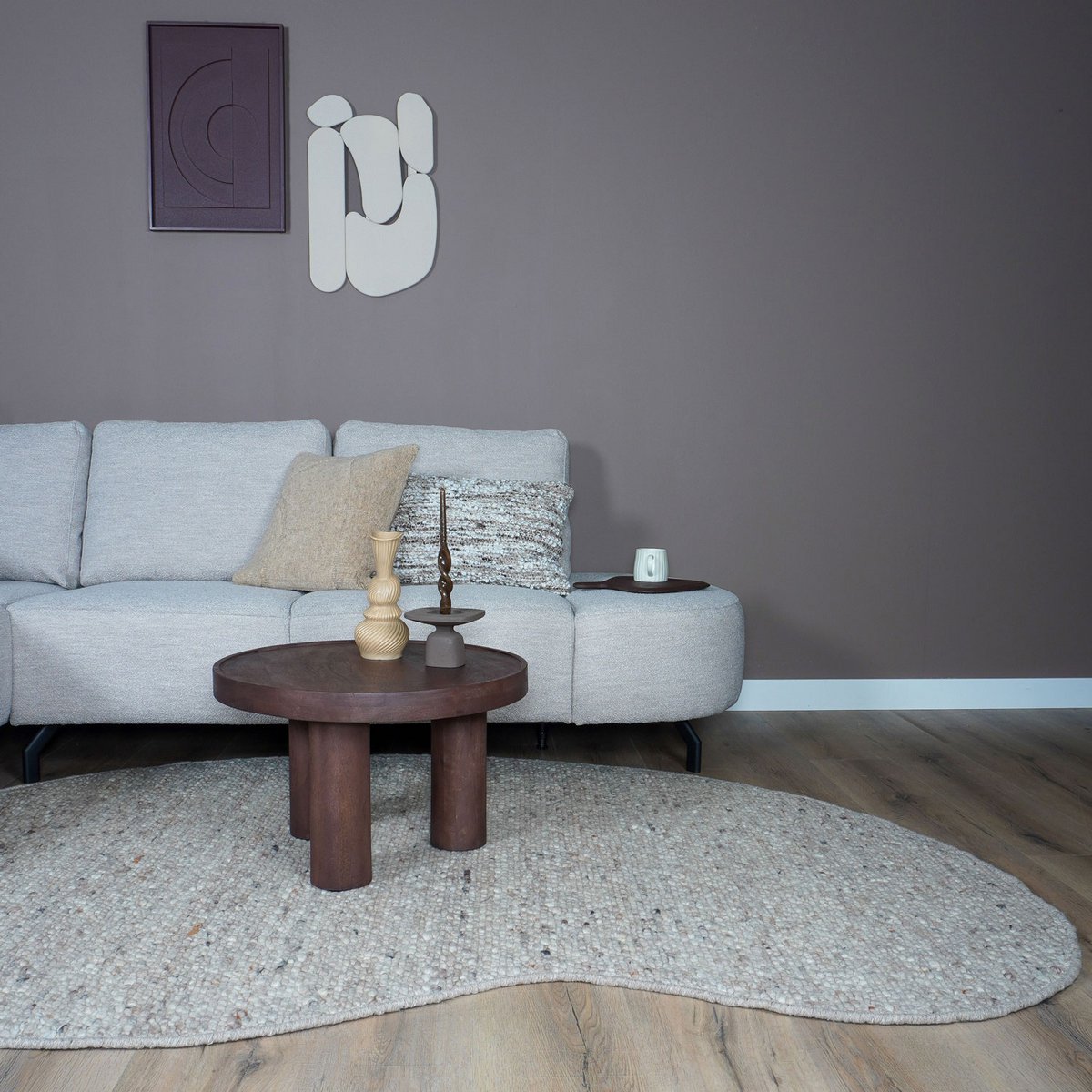 Rug Stone Donker Beige 417 - Organic 200 x 280 cm