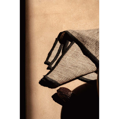 The Code Linen Napkin - Natural Black - 45x45