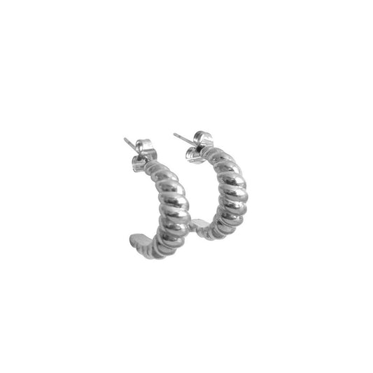 Chunky Croissant Hoops - Silver