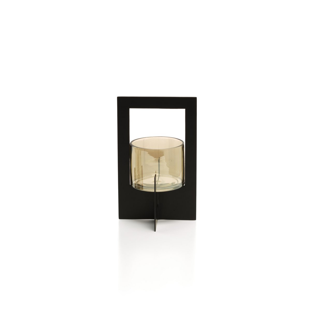 The Hurricane Framed Candle Holder - Black - L