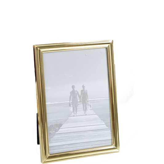 PLAIN GOLD METAL PHOTO FRAME 10 * 15