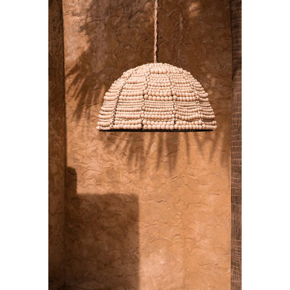 The Wooden Bead Dome Pendant - Natural