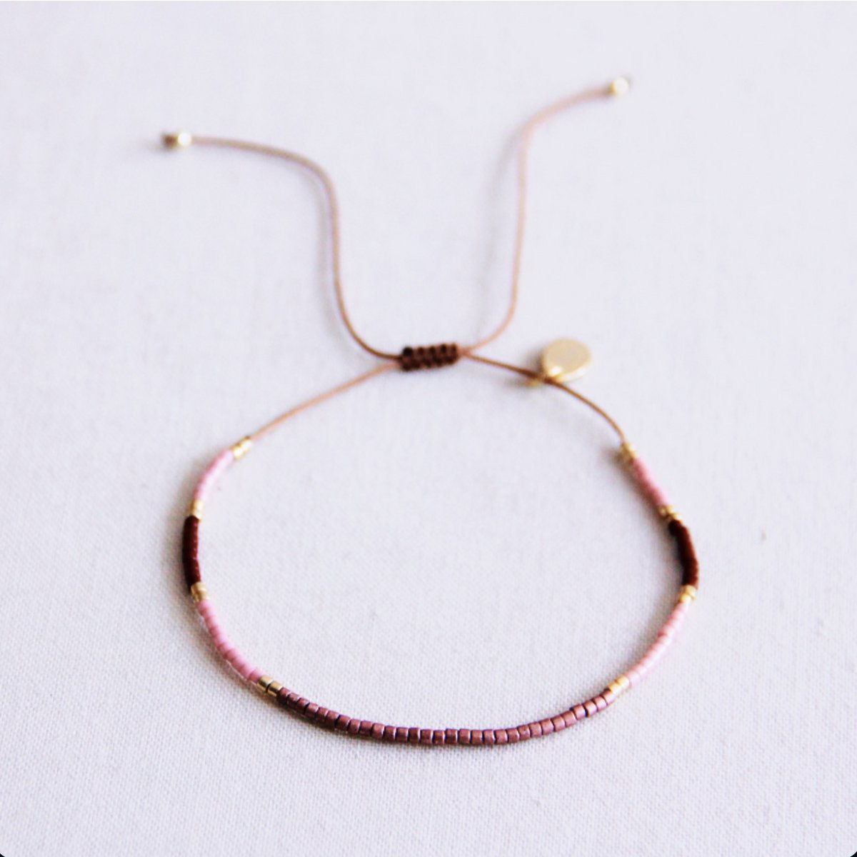 Miyuki bracelet color blocking - lilac/taupe/bordeaux