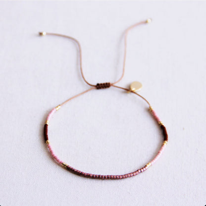 Miyuki bracelet color blocking - lilac/taupe/bordeaux