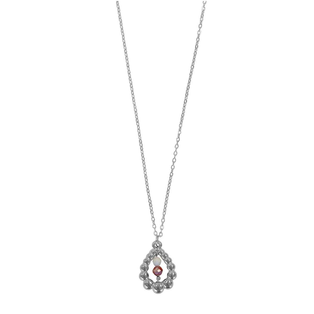 Long Necklace Moonstone & Lepidolite - Silver