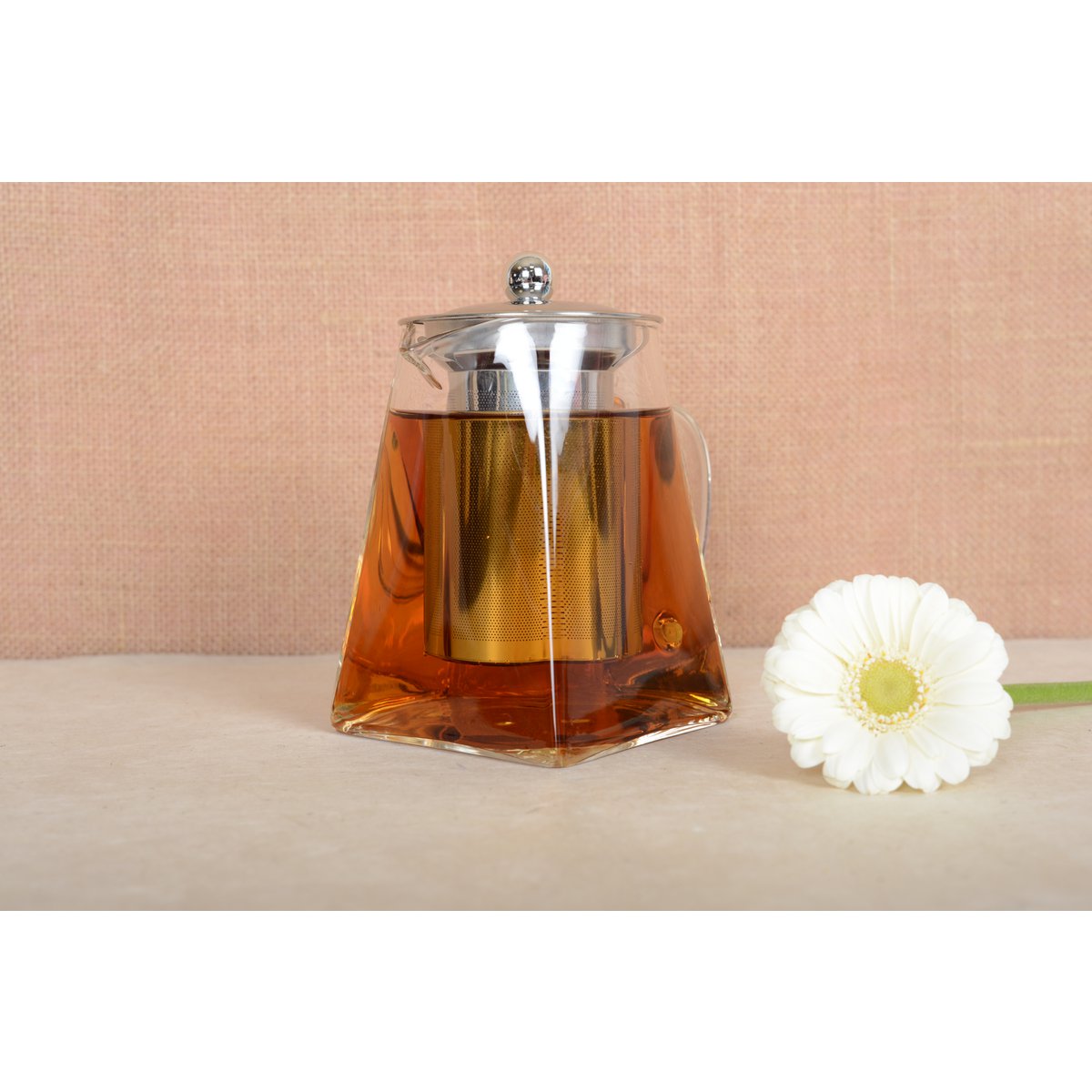 SQUARE TEAPOT WITH STAINLESS STEEL FILTER 650ML
