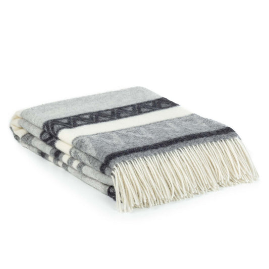 Wool Throw Blanket TRIANGEL grey