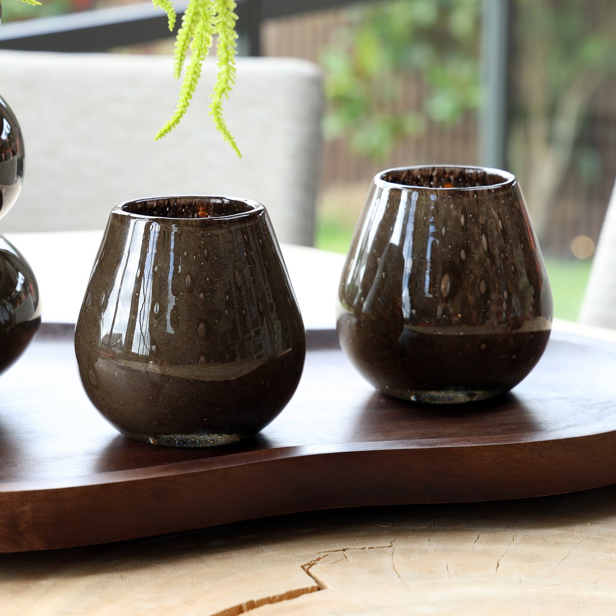 Tea light holder - Tasman Elite XS dark brown Ø12.5 x H11.5 cm (set of 2 pieces)