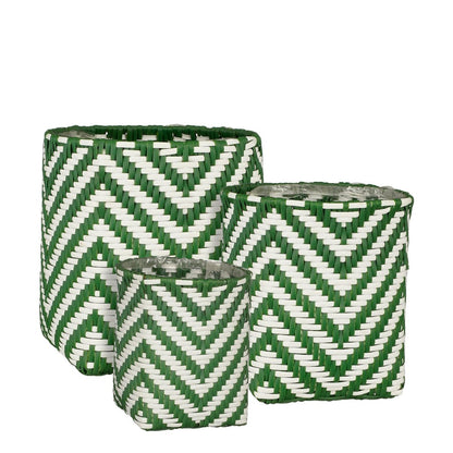 Plant basket set outside Merlijn Dark brown