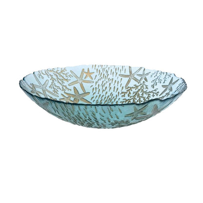 Sea blue glass bowl 33x33x9cm
