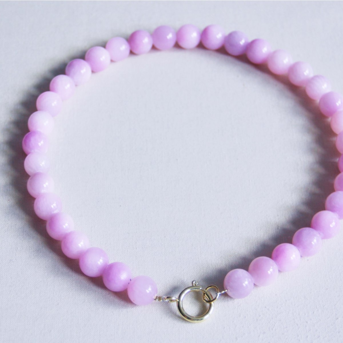 Natural stone bead necklace XL - lilac
