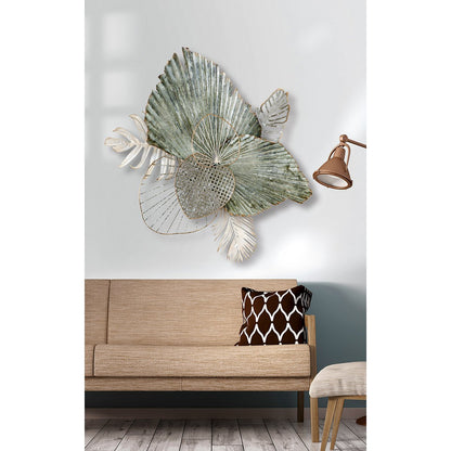 Metal wall decoration "3D leaves"