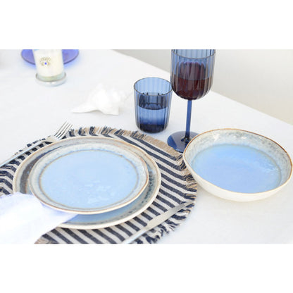 Blue porcelain dessert plate 21.5x21.5x1.4cm