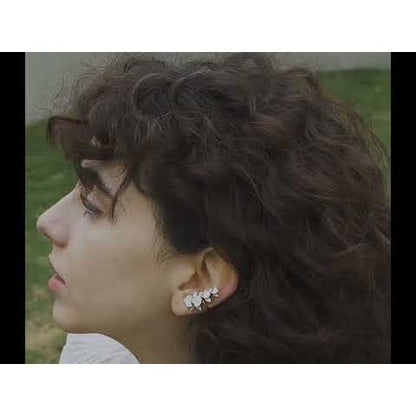 White Orchids Flower Ear Cuff-One Piece-For Left Ear