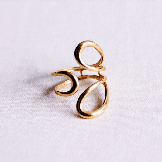 Steel statement ring 'bows'
