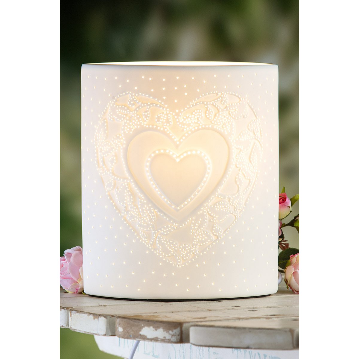 Porcelain lamp ellipse heart