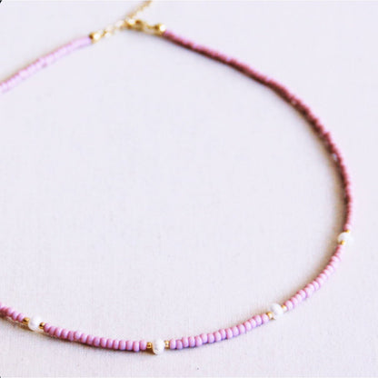 Miyuki necklace - Pearl Blush