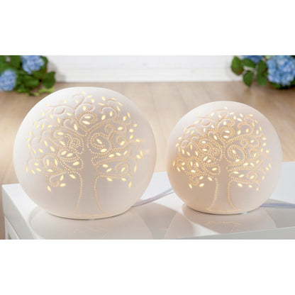 Porcelain lamp ball tree of life