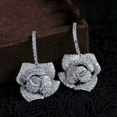 Sparkling Fancy Camille Flower Drop Earrings