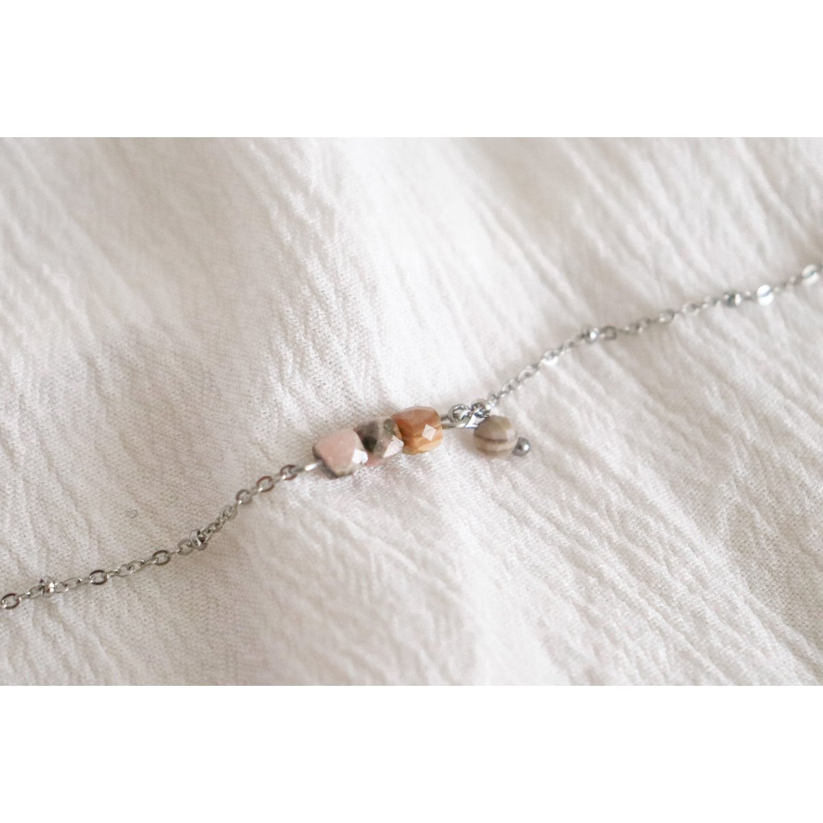 Rhodochrosite Bracelet - Silver