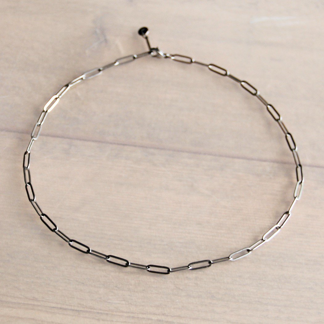 Stainless Steel D-chain necklace - silver