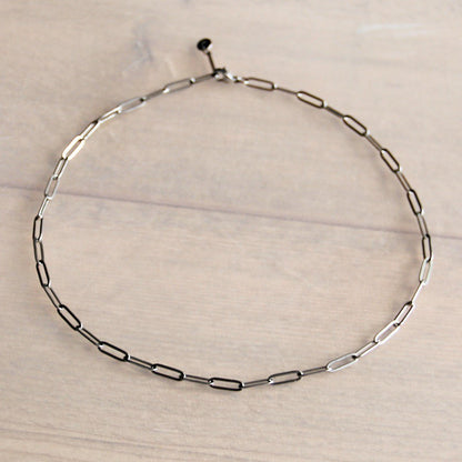 Stainless Steel D-chain necklace - silver
