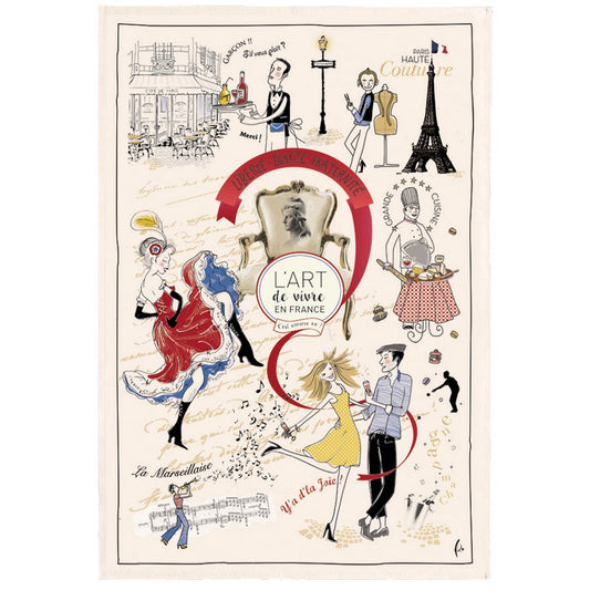 Art de Vivre Print Tea Towel Ecru 48 X 72