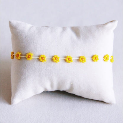 Daisy flower anklet - yellow/orange