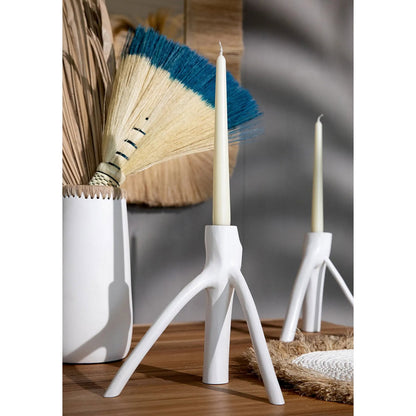 The Triple Twig Candle Holder - White