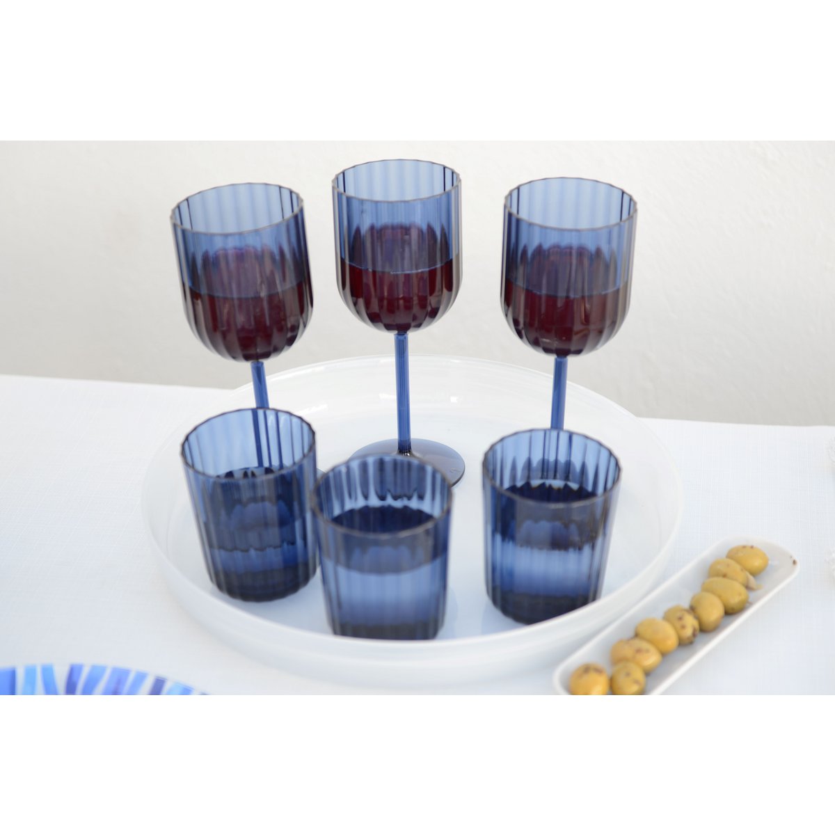 White glass tray 34.5x34.5x4.5cm