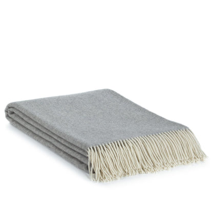 Merino/cashmere Throw Blanket MILANO - light grey