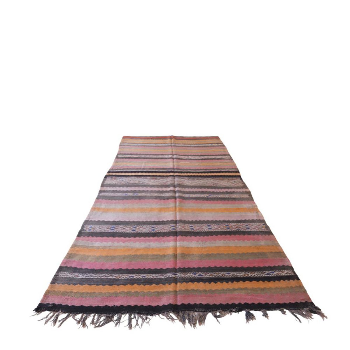 Pure wool Moroccan Kilim Berber rug 173 x 370 cm