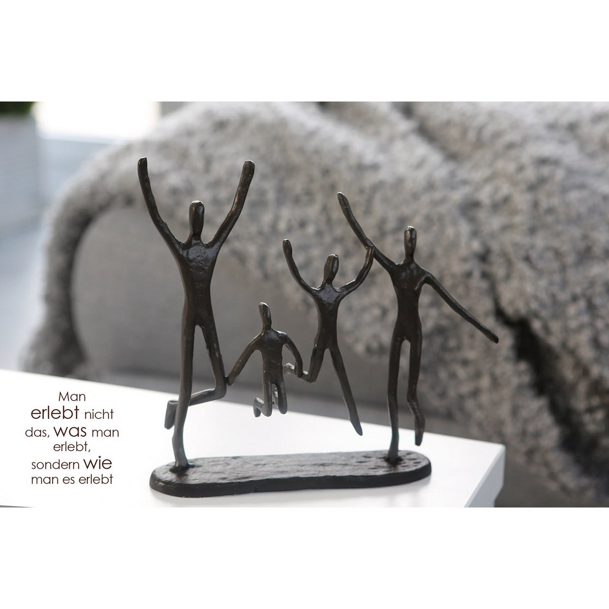 Iron design sculpture "Jumping" burnished width 22cm