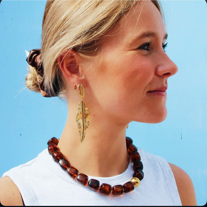 Statement earrings leaf