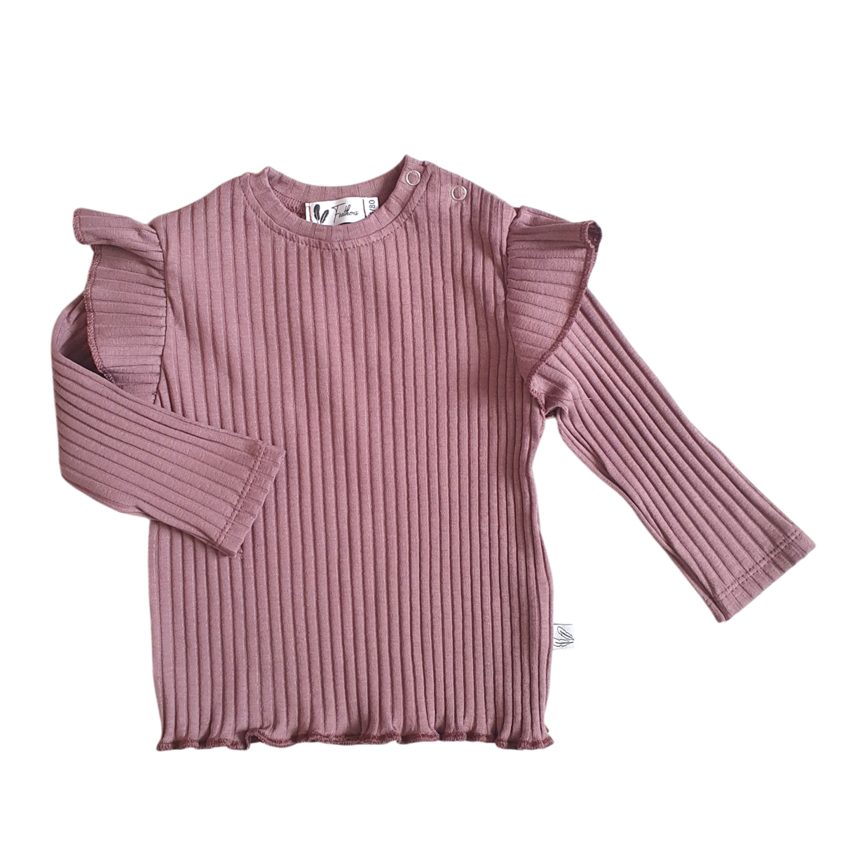 Longsleeve ruffle wide rib jersey mauve