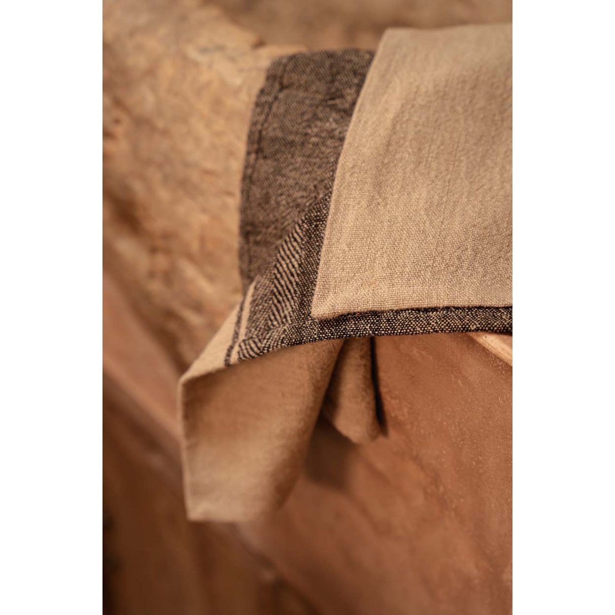 The Linen Moody Kitchen Towel - Natural Black - 50x70