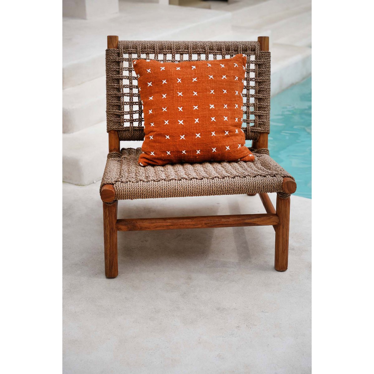 The Zillion Kiss Cushion Cover - Terracotta White