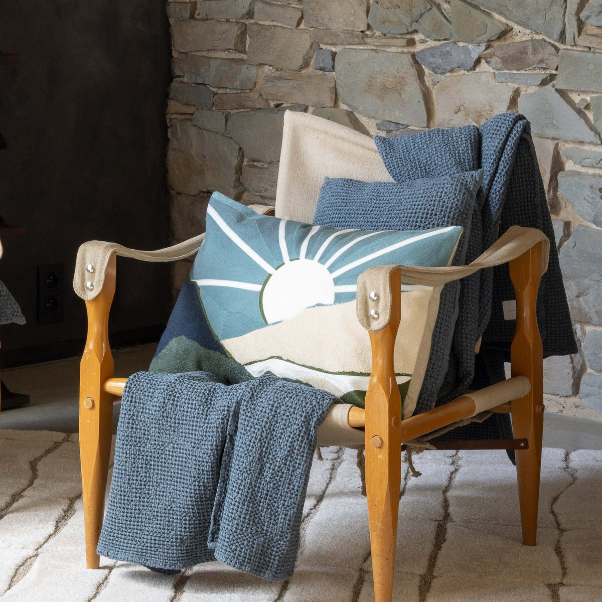 Coussin recyclé Maia Plomb 45 x 45