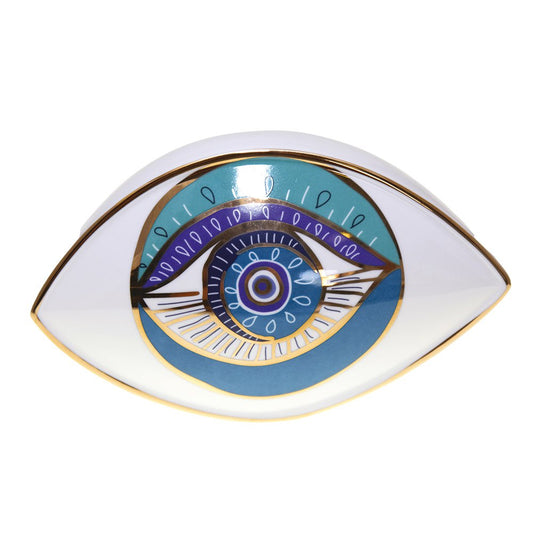 Turquoise decorative eye 20x12x13.5cm