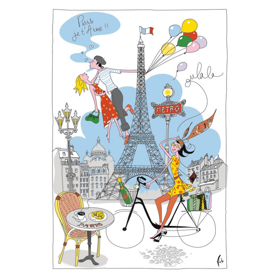 Tea towel La Parisienne White