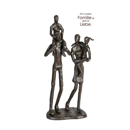 Design sculpture "Family" burnished H.22cm