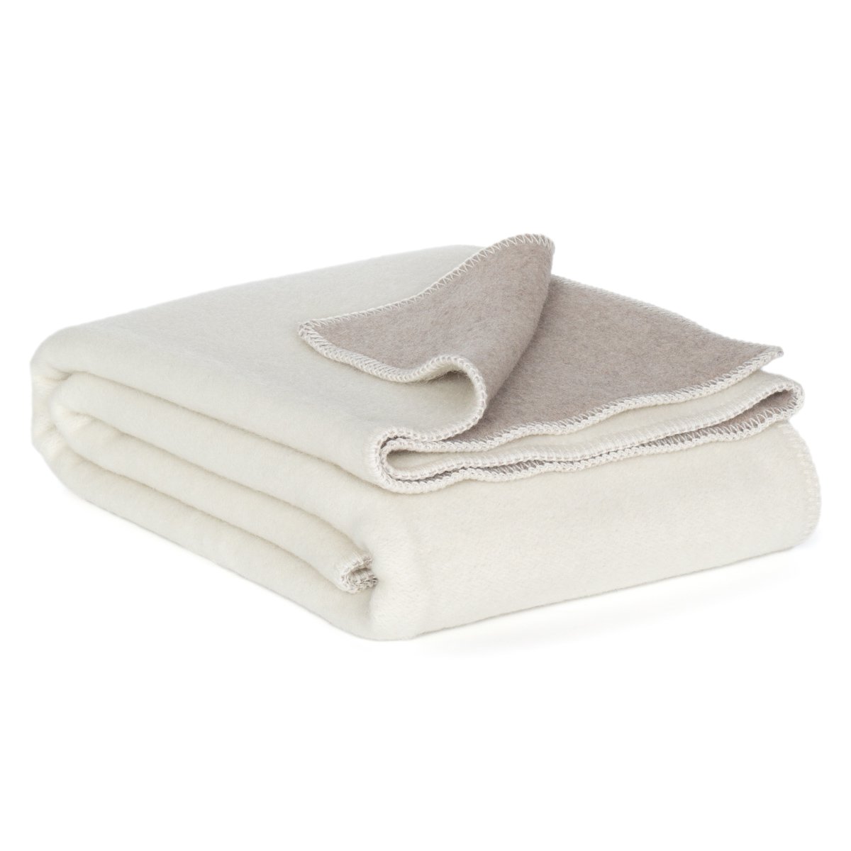 Merino wool bed blanket CASTLE WHITE