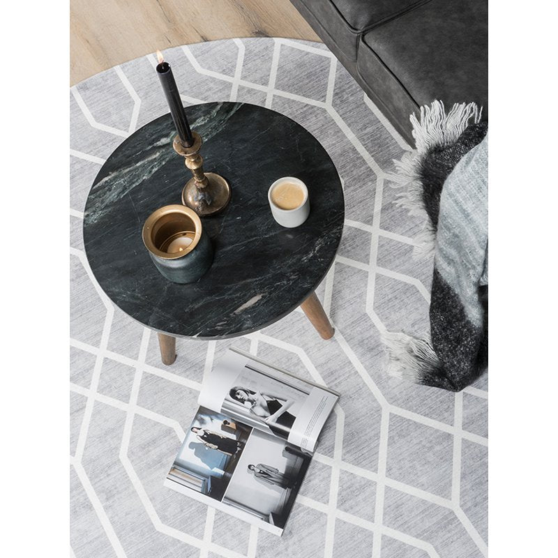 Rug Pattern Round Gray ø120 cm