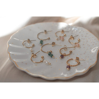 Earrings Garnet - Gold