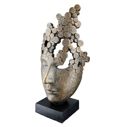 Sculpture Face Female Mask H.31.5 cm