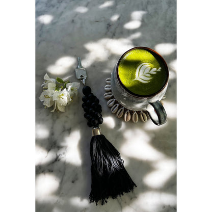 The Wooden Beads Keychain - Black