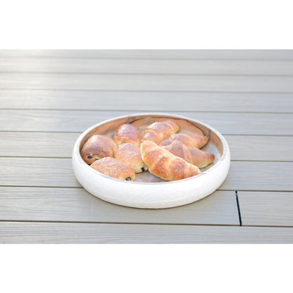 White Wood Round Mangoier 40x40x7cm