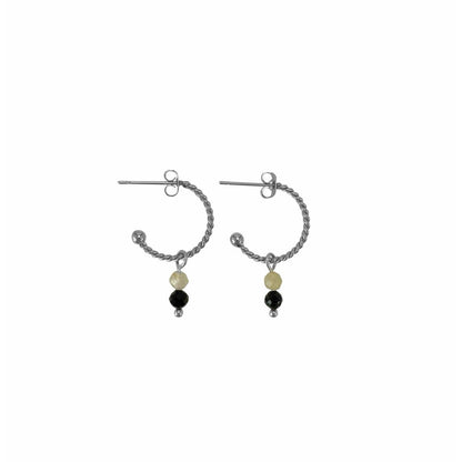 Earrings Tourmaline & Rutilated Quartz - Silver